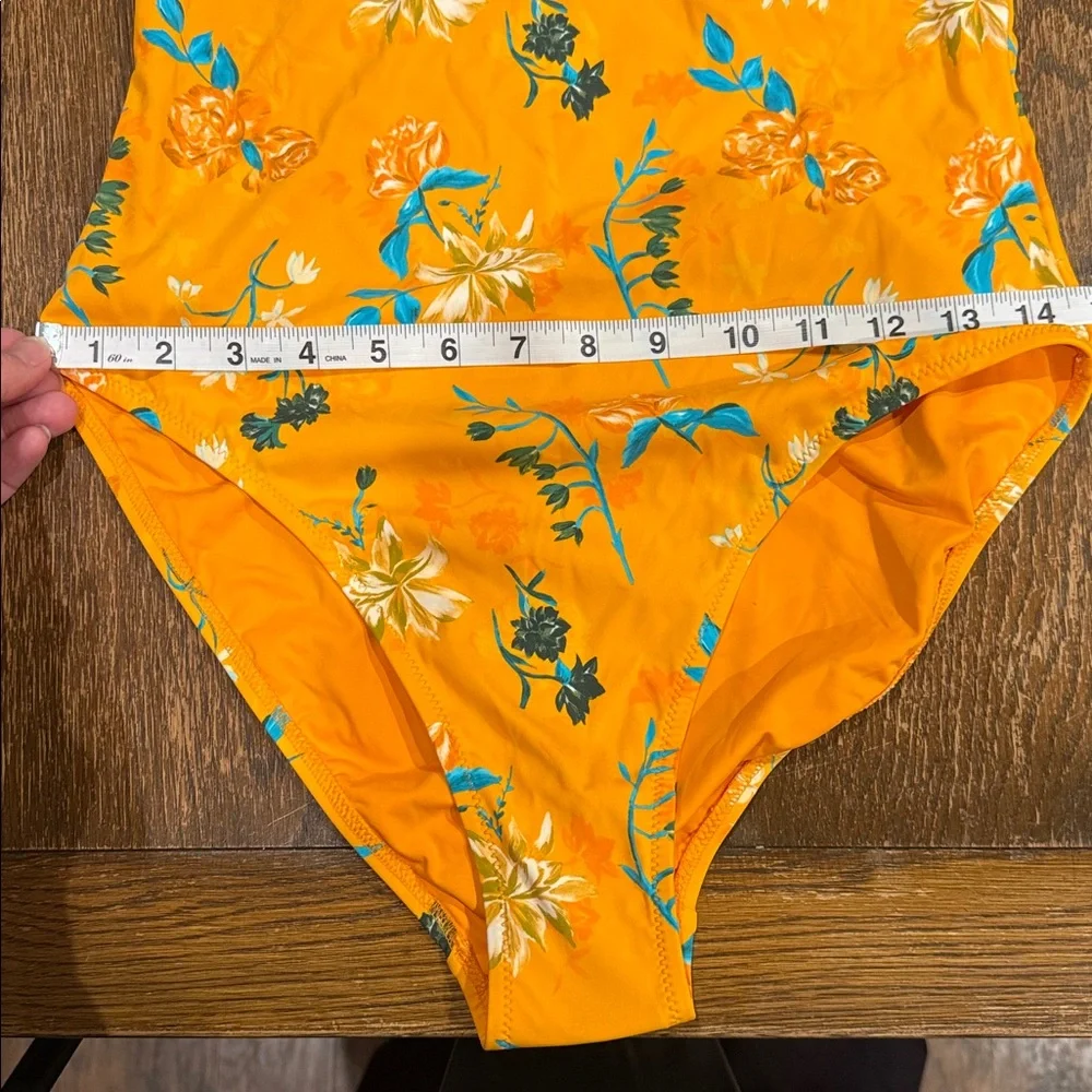 LG SOLID & STRIPED Orange Floral One Piece Swimsuit NWT - Picture 6 of 7